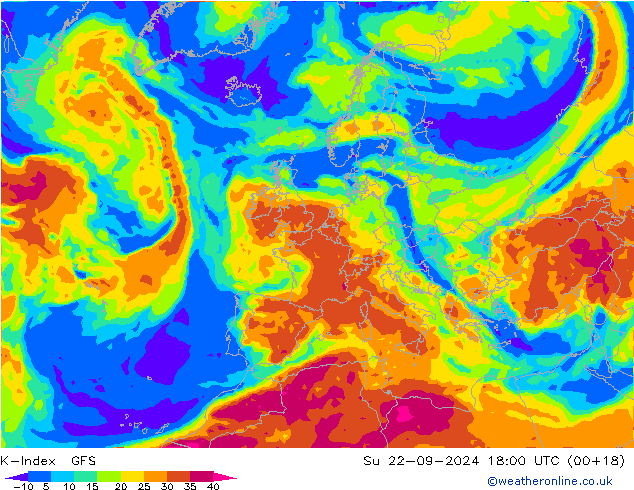 K-Index GFS Su 22.09.2024 18 UTC