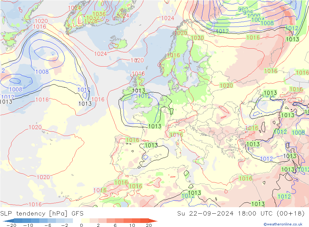 变压 GFS 星期日 22.09.2024 18 UTC