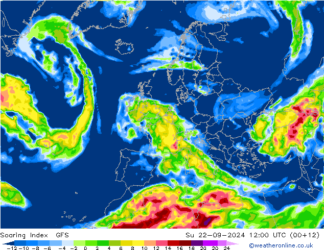 Soaring Index GFS dom 22.09.2024 12 UTC