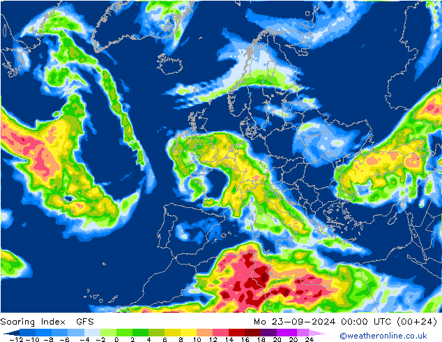 Soaring Index GFS Mo 23.09.2024 00 UTC