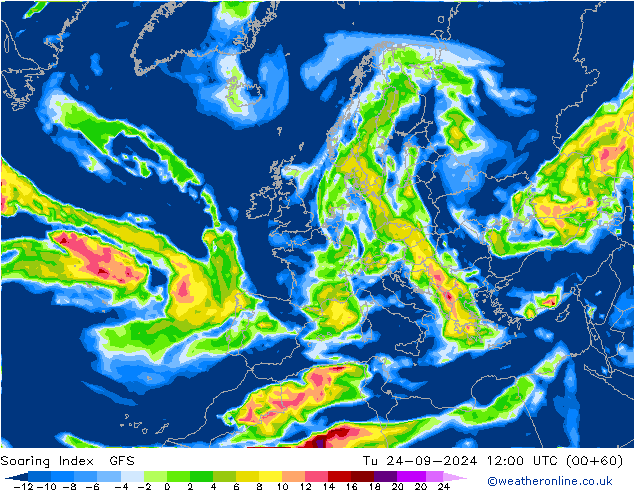 Soaring Index GFS Tu 24.09.2024 12 UTC