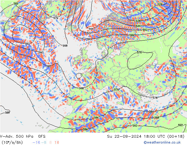 V-Adv. 500 hPa GFS So 22.09.2024 18 UTC