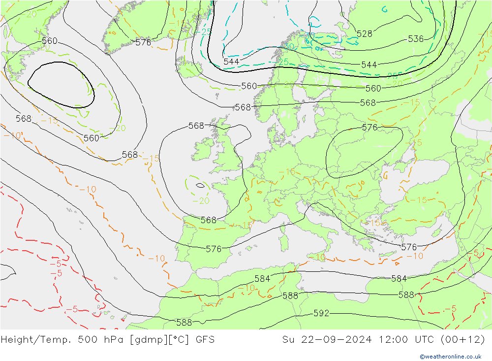 Z500/Rain (+SLP)/Z850 GFS So 22.09.2024 12 UTC