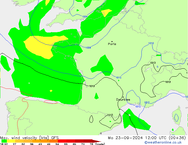 Max. wind velocity GFS Seg 23.09.2024 12 UTC