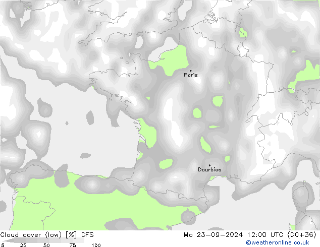 nuvens (baixo) GFS Seg 23.09.2024 12 UTC