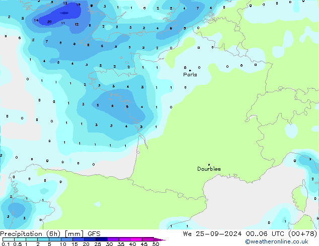 Z500/Regen(+SLP)/Z850 GFS wo 25.09.2024 06 UTC