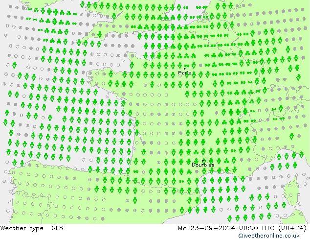 tipo de precipitação GFS Seg 23.09.2024 00 UTC