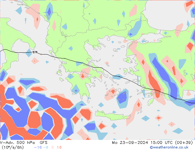 V-Adv. 500 hPa GFS Mo 23.09.2024 15 UTC