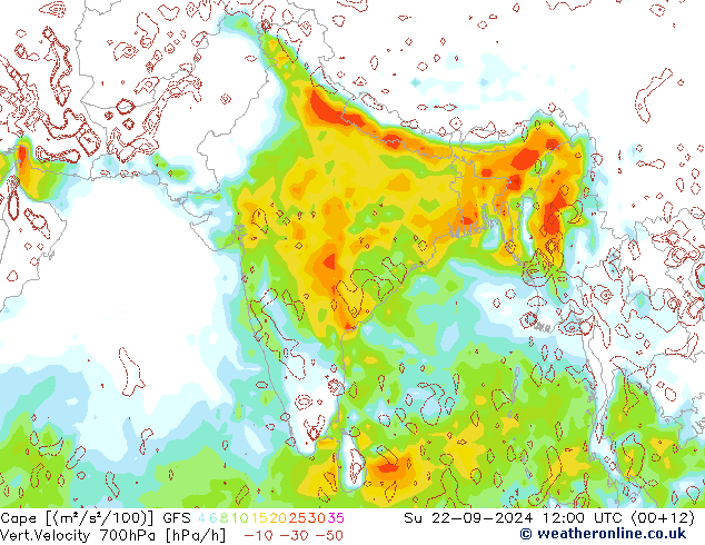 Cape GFS Paz 22.09.2024 12 UTC