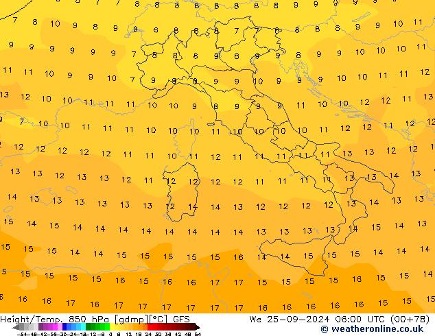 Z500/Regen(+SLP)/Z850 GFS wo 25.09.2024 06 UTC