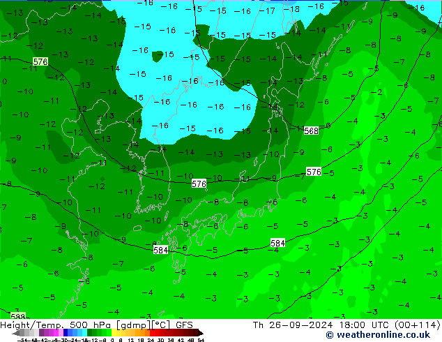 Z500/Rain (+SLP)/Z850 GFS Th 26.09.2024 18 UTC