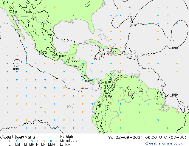 Wolkenschichten GFS So 22.09.2024 06 UTC