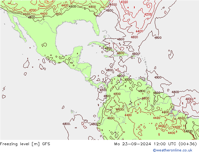 Isoterma de zero graus GFS Setembro 2024