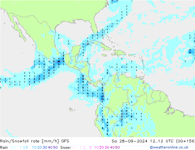 Regen/Schneefallrate GFS Sa 28.09.2024 12 UTC