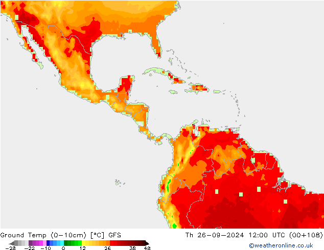 Ground Temp (0-10cm) GFS Th 26.09.2024 12 UTC