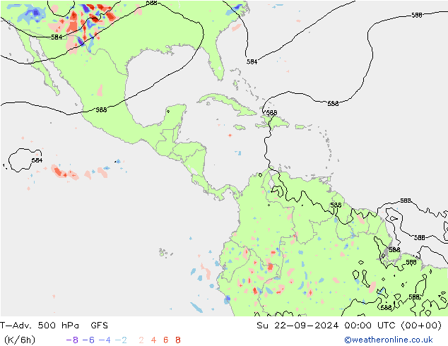 T-Adv. 500 hPa GFS Su 22.09.2024 00 UTC