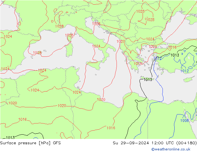 GFS: Ne 29.09.2024 12 UTC