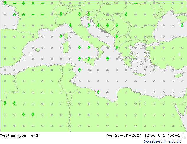 Weather type GFS St 25.09.2024 12 UTC