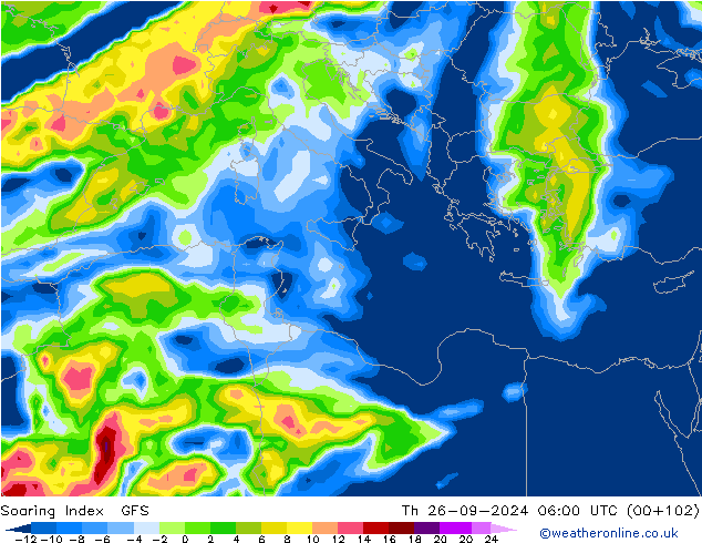 Soaring Index GFS do 26.09.2024 06 UTC