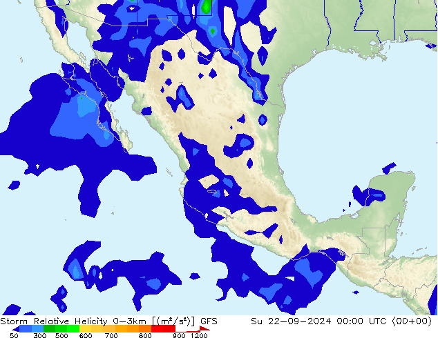 Storm Relative Helicity GFS So 22.09.2024 00 UTC