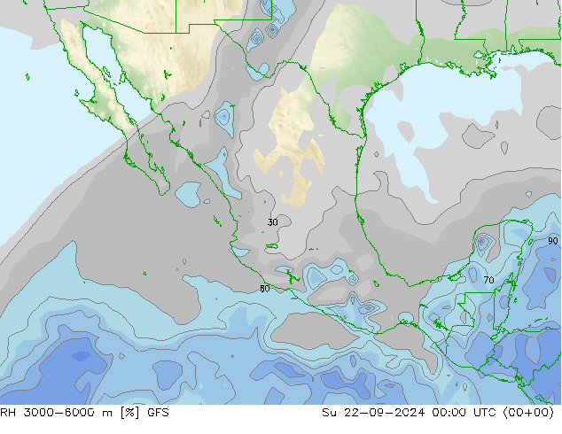 RH 3000-6000 m GFS So 22.09.2024 00 UTC