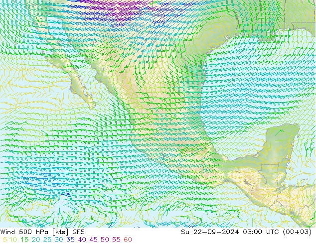 Wind 500 hPa GFS zo 22.09.2024 03 UTC