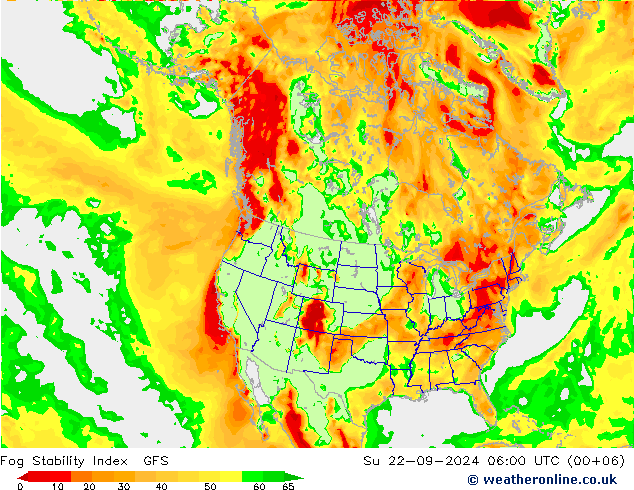 Fog Stability Index GFS Su 22.09.2024 06 UTC