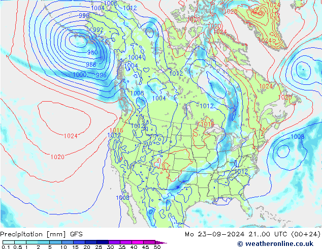 降水 GFS 星期一 23.09.2024 00 UTC