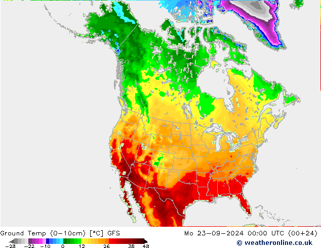 temp. mín./solo (0-10cm) GFS Seg 23.09.2024 00 UTC