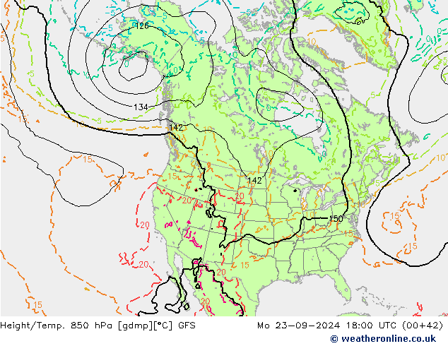 Z500/Rain (+SLP)/Z850 GFS Mo 23.09.2024 18 UTC