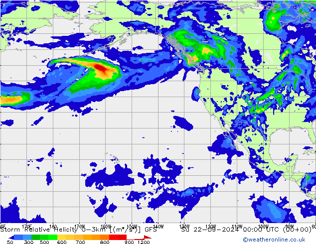 Storm Relative Helicity GFS September 2024