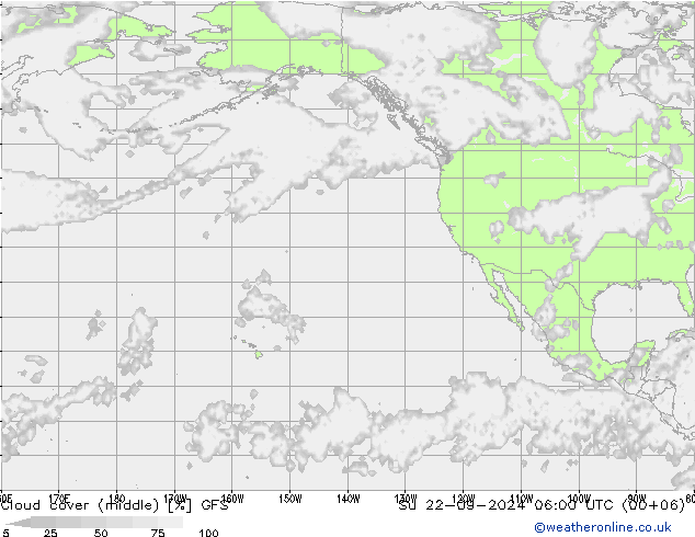 Cloud cover (middle) GFS September 2024