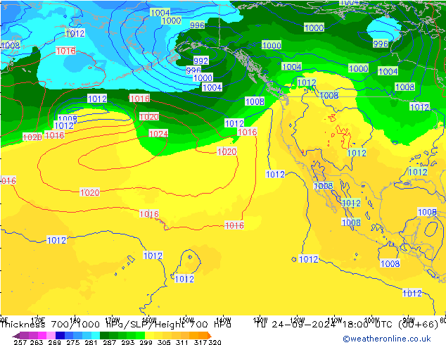 Thck 700-1000 hPa GFS September 2024