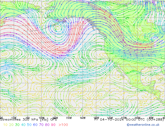 ветер 300 гПа GFS пт 04.10.2024 00 UTC