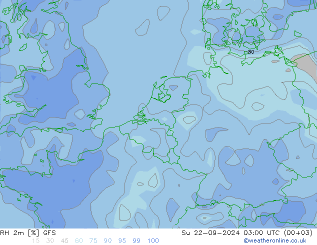 RH 2m GFS So 22.09.2024 03 UTC