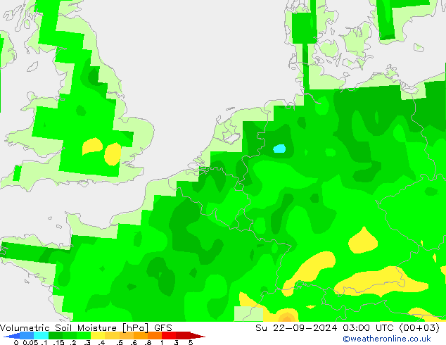 Volumetric Soil Moisture GFS dom 22.09.2024 03 UTC