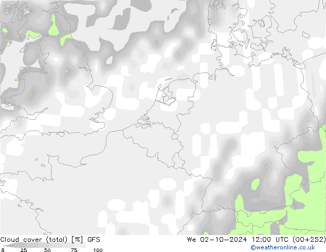 云 (总) GFS 星期三 02.10.2024 12 UTC