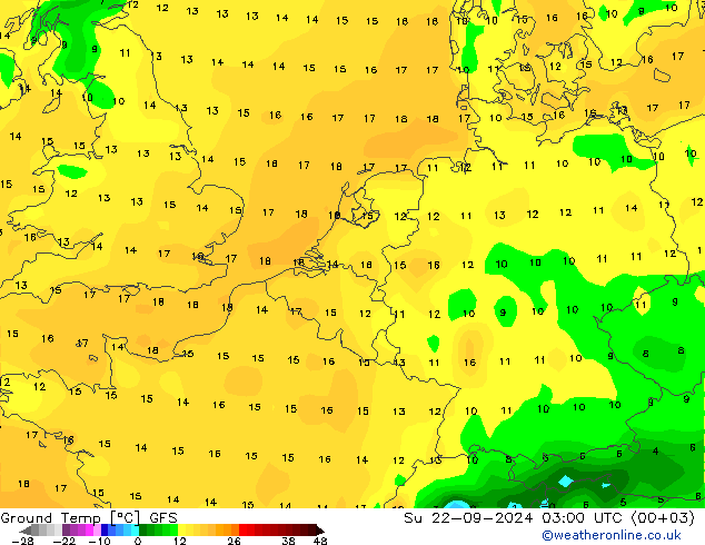 temp. mín./solo GFS Dom 22.09.2024 03 UTC