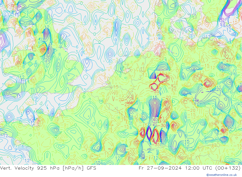 Vert. Velocity 925 hPa GFS ven 27.09.2024 12 UTC