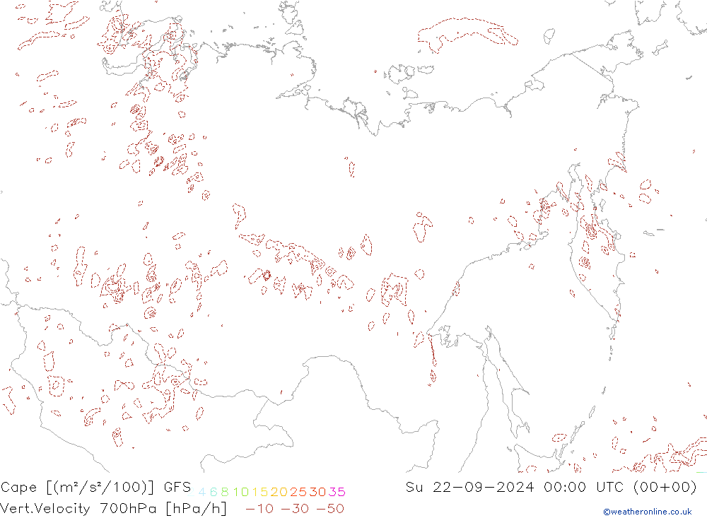 Cape GFS dom 22.09.2024 00 UTC