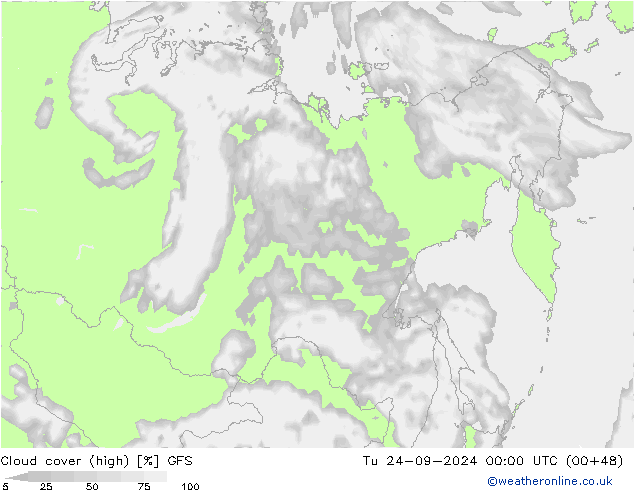 облака (средний) GFS Сентябрь 2024