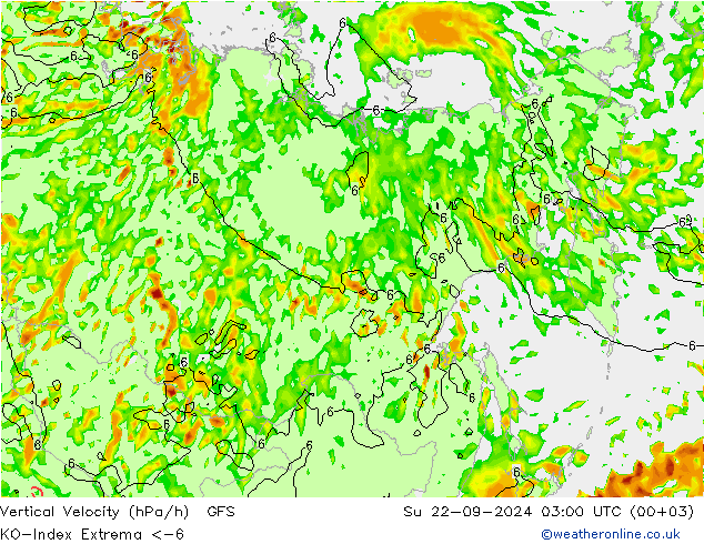 Convection-Index GFS dom 22.09.2024 03 UTC