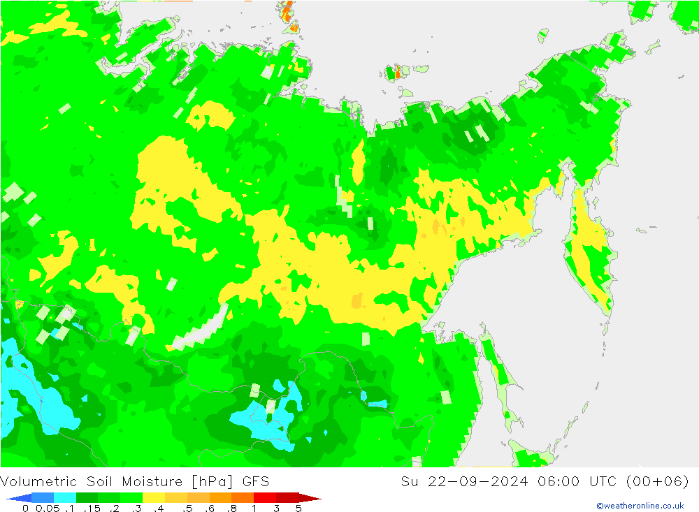 Volumetric Soil Moisture GFS Ne 22.09.2024 06 UTC