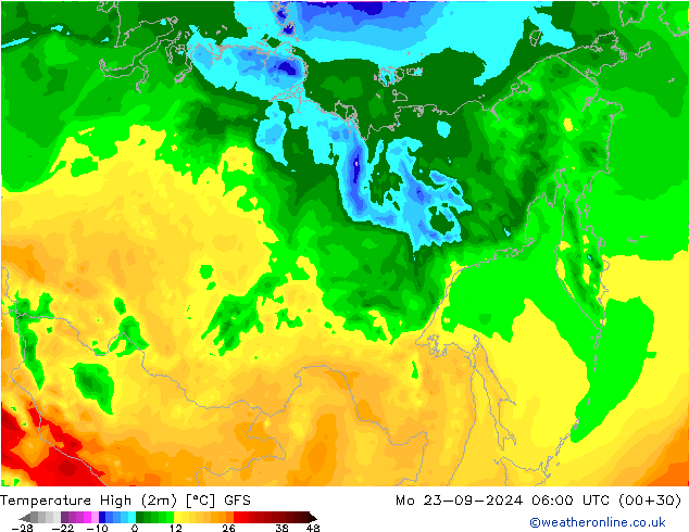 Max.  (2m) GFS  23.09.2024 06 UTC