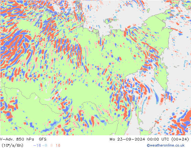 V-Adv. 850 hPa GFS Po 23.09.2024 00 UTC