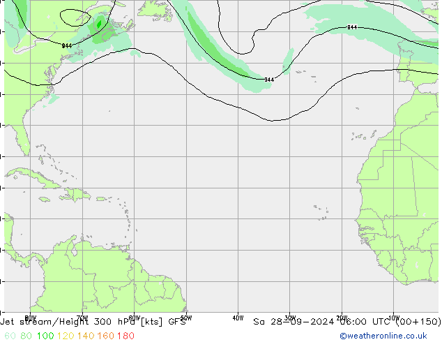 Straalstroom GFS za 28.09.2024 06 UTC