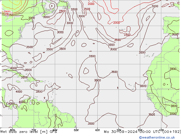 Theta-W Isoterma 0° GFS Setembro 2024