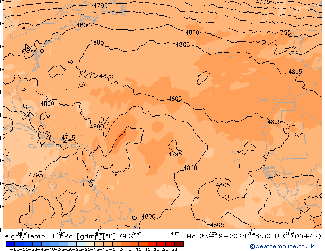 Height/Temp. 1 hPa GFS Mo 23.09.2024 18 UTC