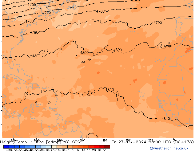 Height/Temp. 1 гПа GFS пт 27.09.2024 18 UTC