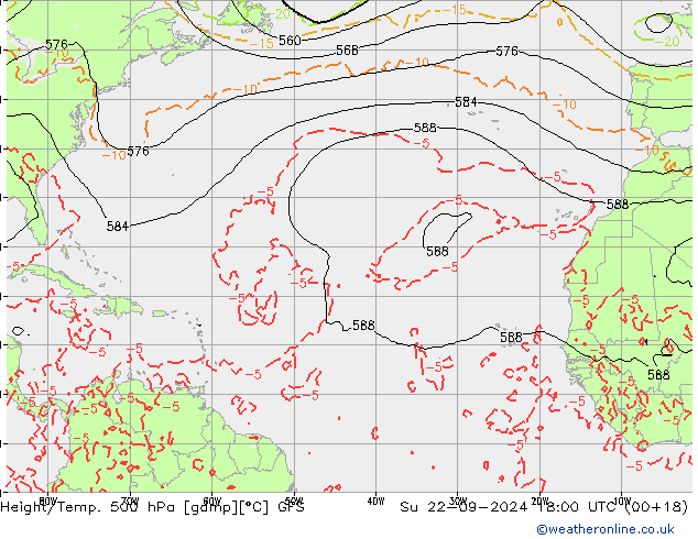 Height/Temp. 500 hPa GFS Ne 22.09.2024 18 UTC